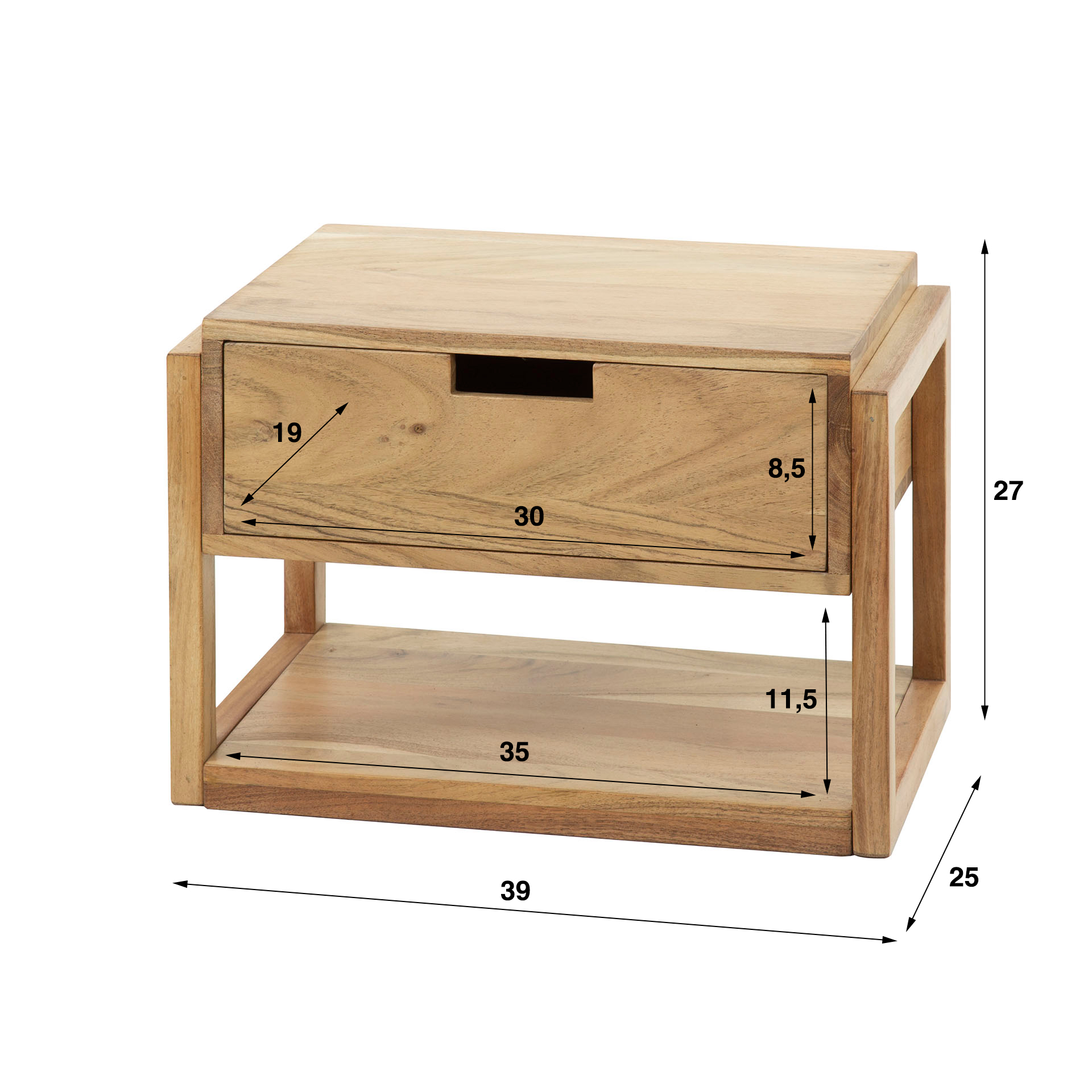 Nachtkastje houten frame 1L - Afbeelding 5