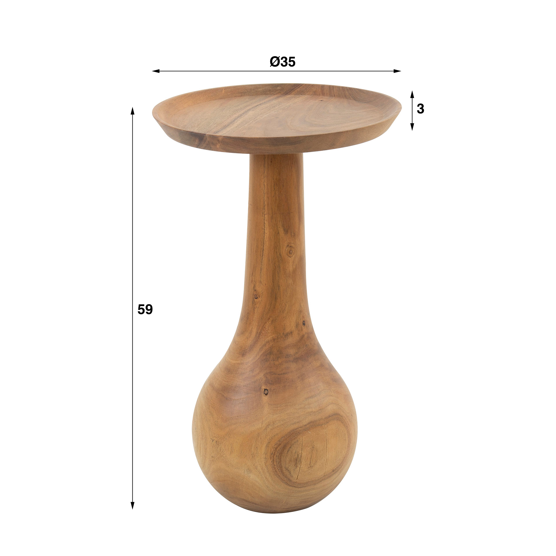 Bijzettafel massieve voet druppel - Afbeelding 4