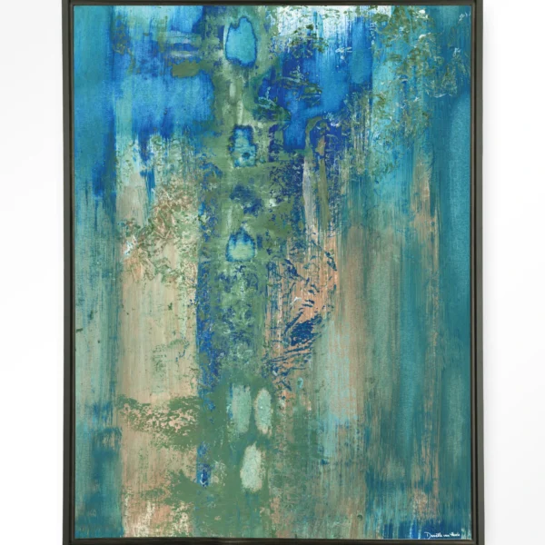 Blue Green Abstract - Wandkleed