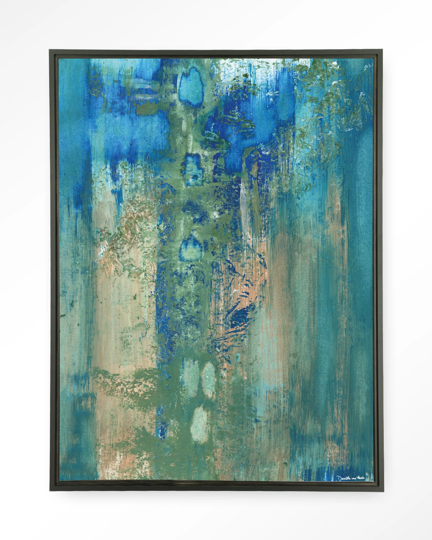 Blue Green Abstract - Wandkleed