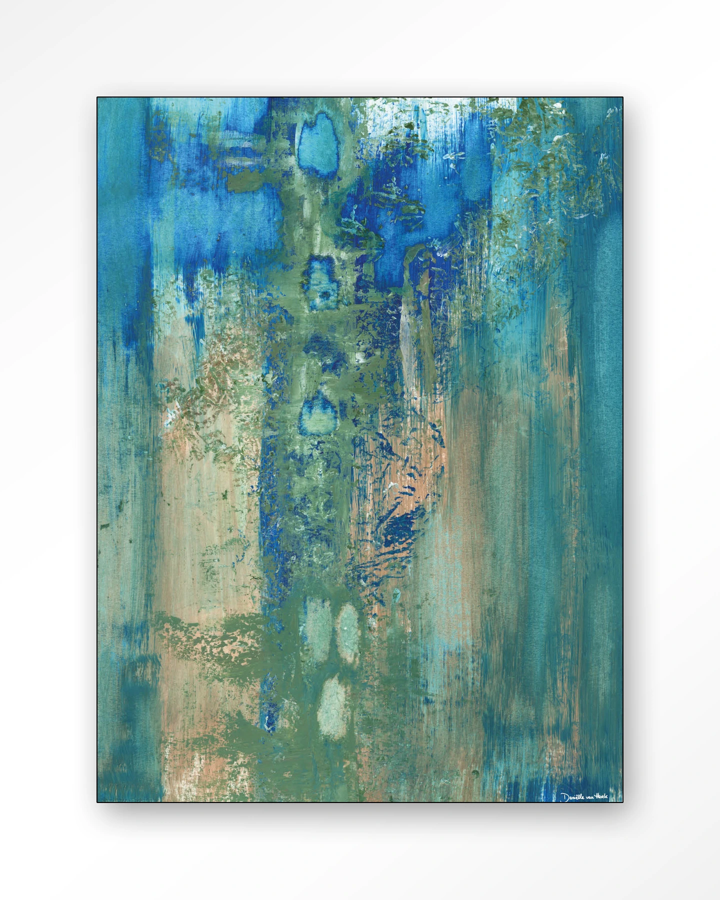 Blue Green Abstract - Wandkleed - Afbeelding 3