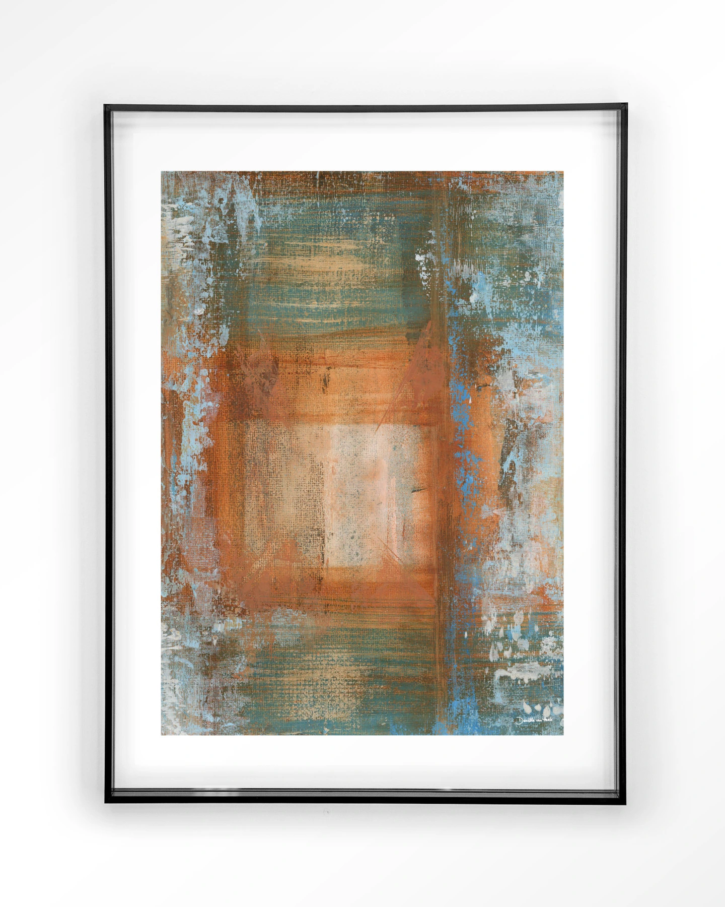 Blue Ocker Abstract 1 - Art print - Afbeelding 9
