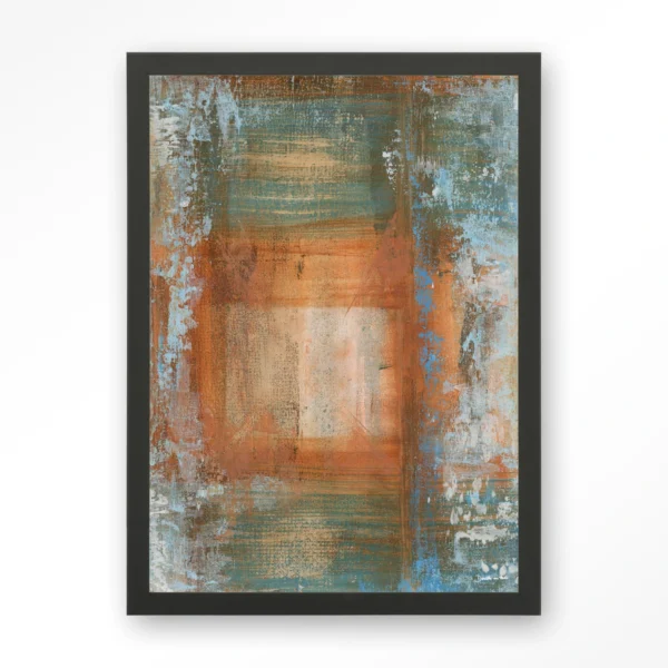 23065-blue-ocker-abstract-1-art-print-wooden-frame-black Blue Ocker Abstract 1 - Art print
