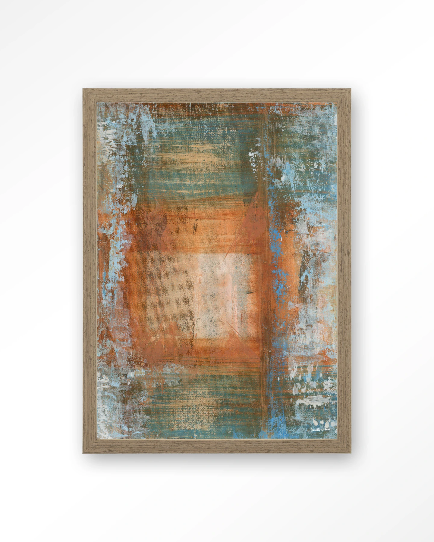 Blue Ocker Abstract 1 - Art print - Afbeelding 2