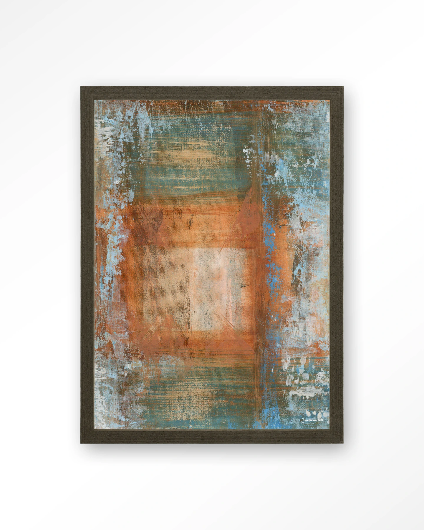 Blue Ocker Abstract 1 - Art print - Afbeelding 3