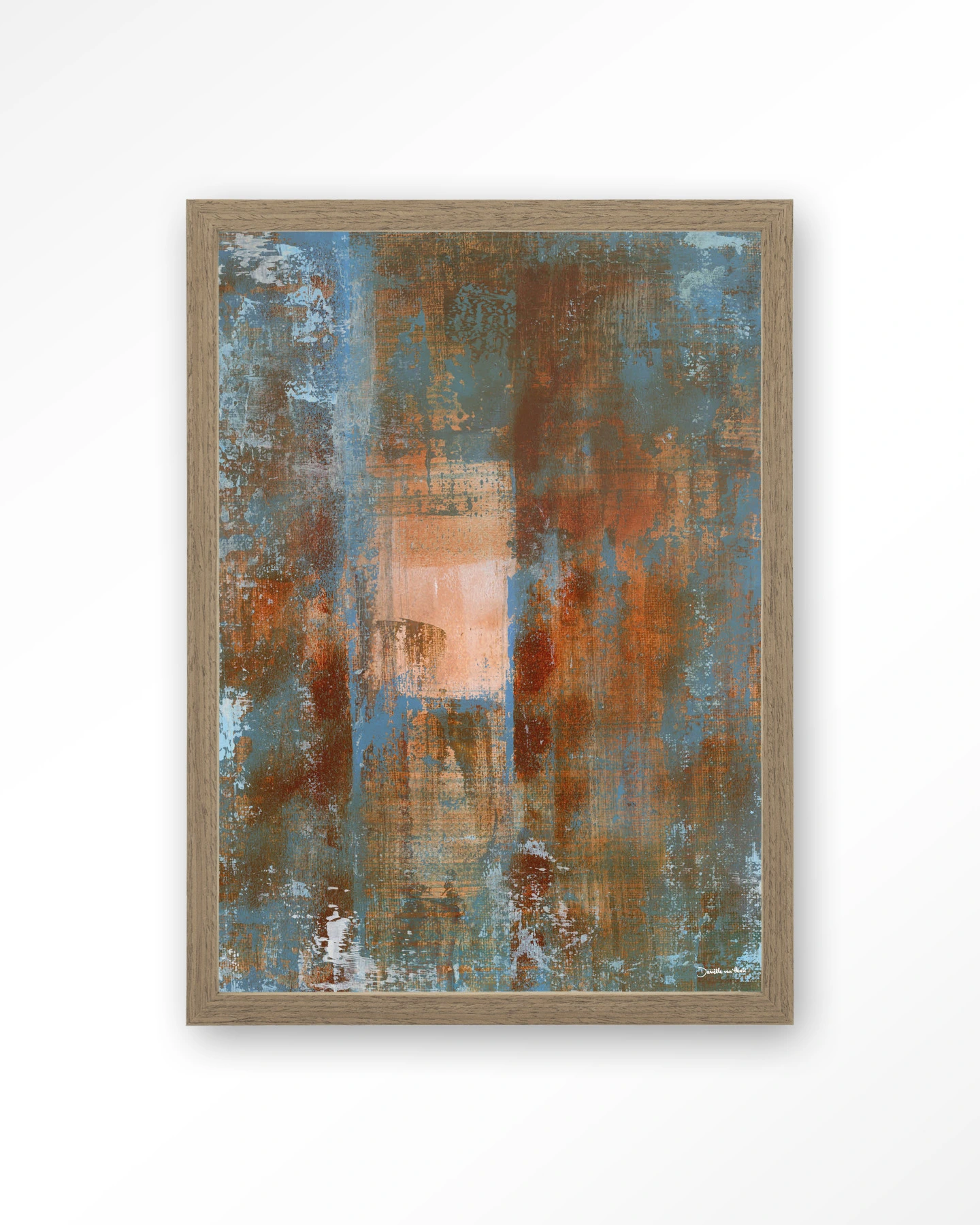 Blue Ocker Abstract 2 - Art print - Afbeelding 2