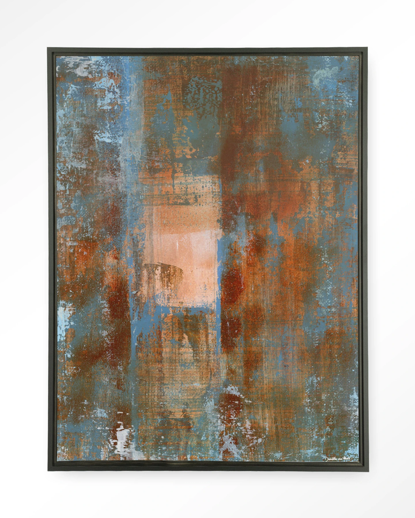 Blue Ocker Abstract 2 - Wandkleed - Afbeelding 5