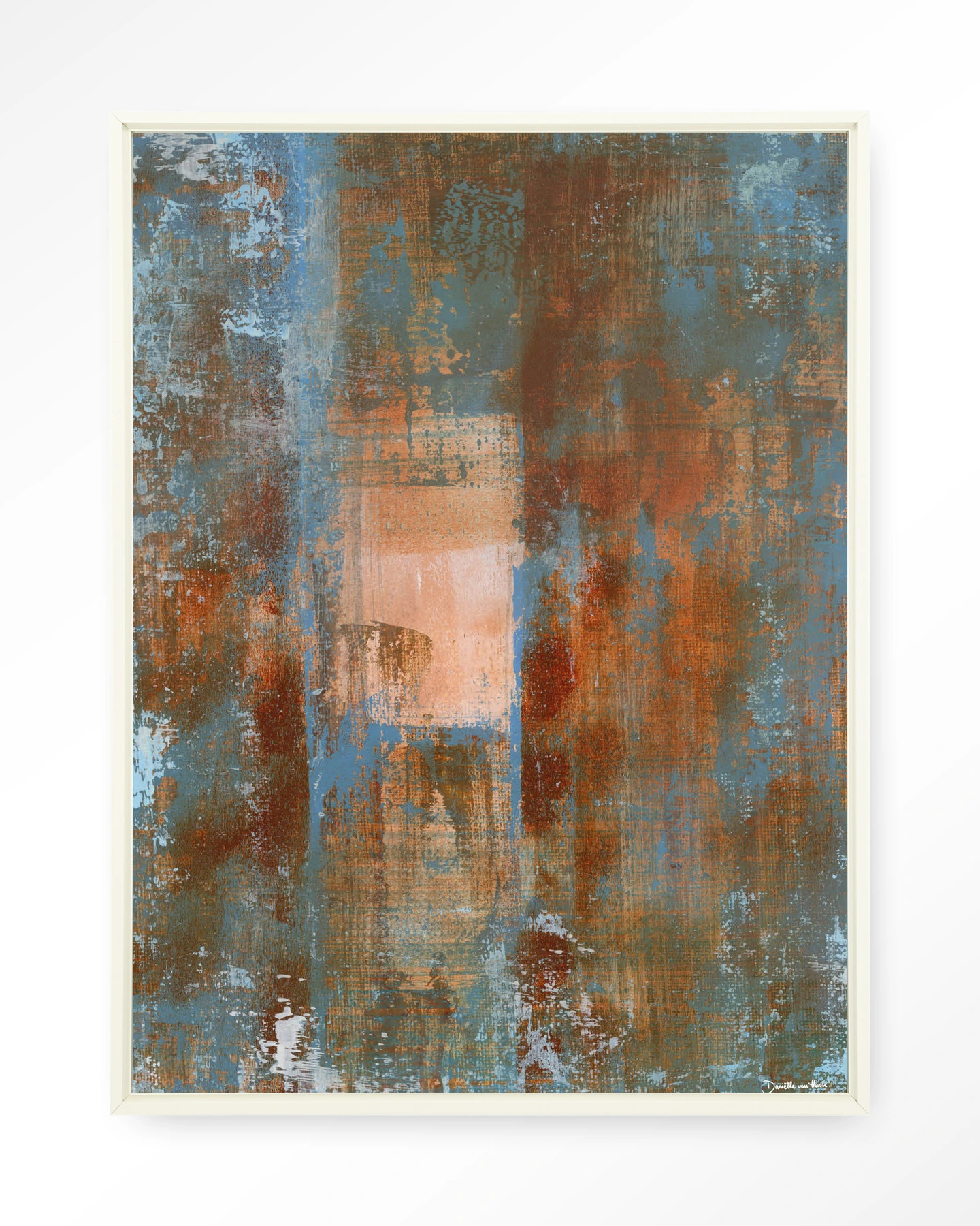 Blue Ocker Abstract 2 - Wandkleed - Afbeelding 6
