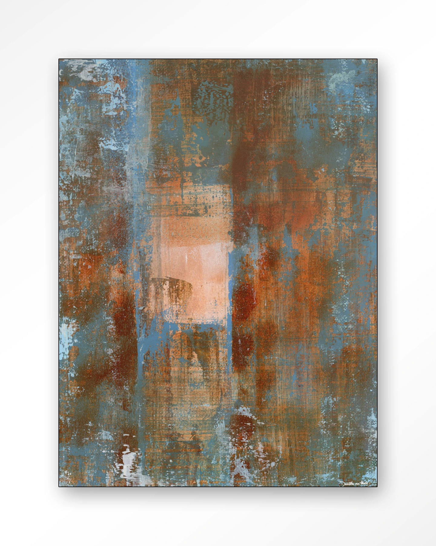 Blue Ocker Abstract 2 - Wandkleed - Afbeelding 7