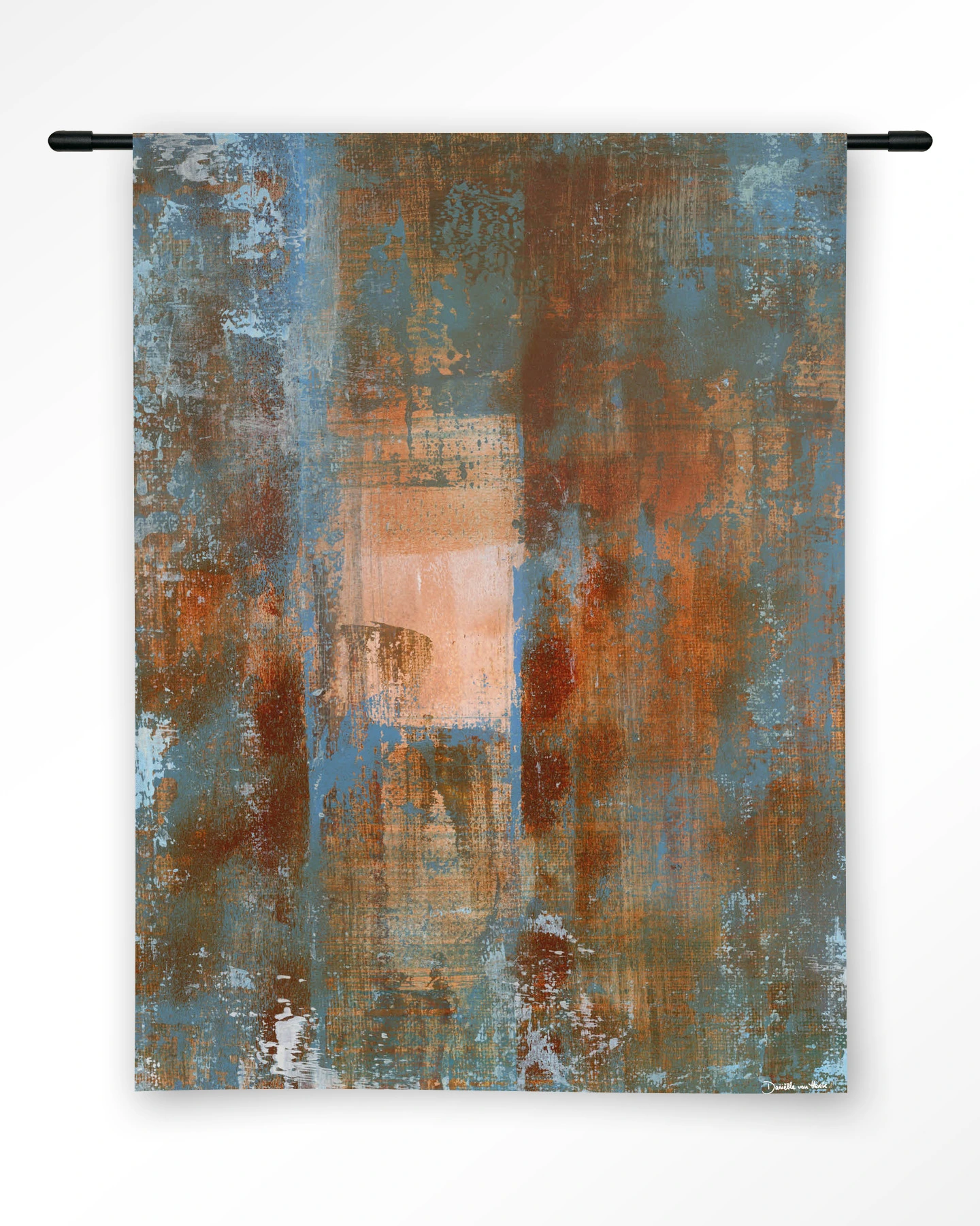 Blue Ocker Abstract 2 - Wandkleed - Afbeelding 8