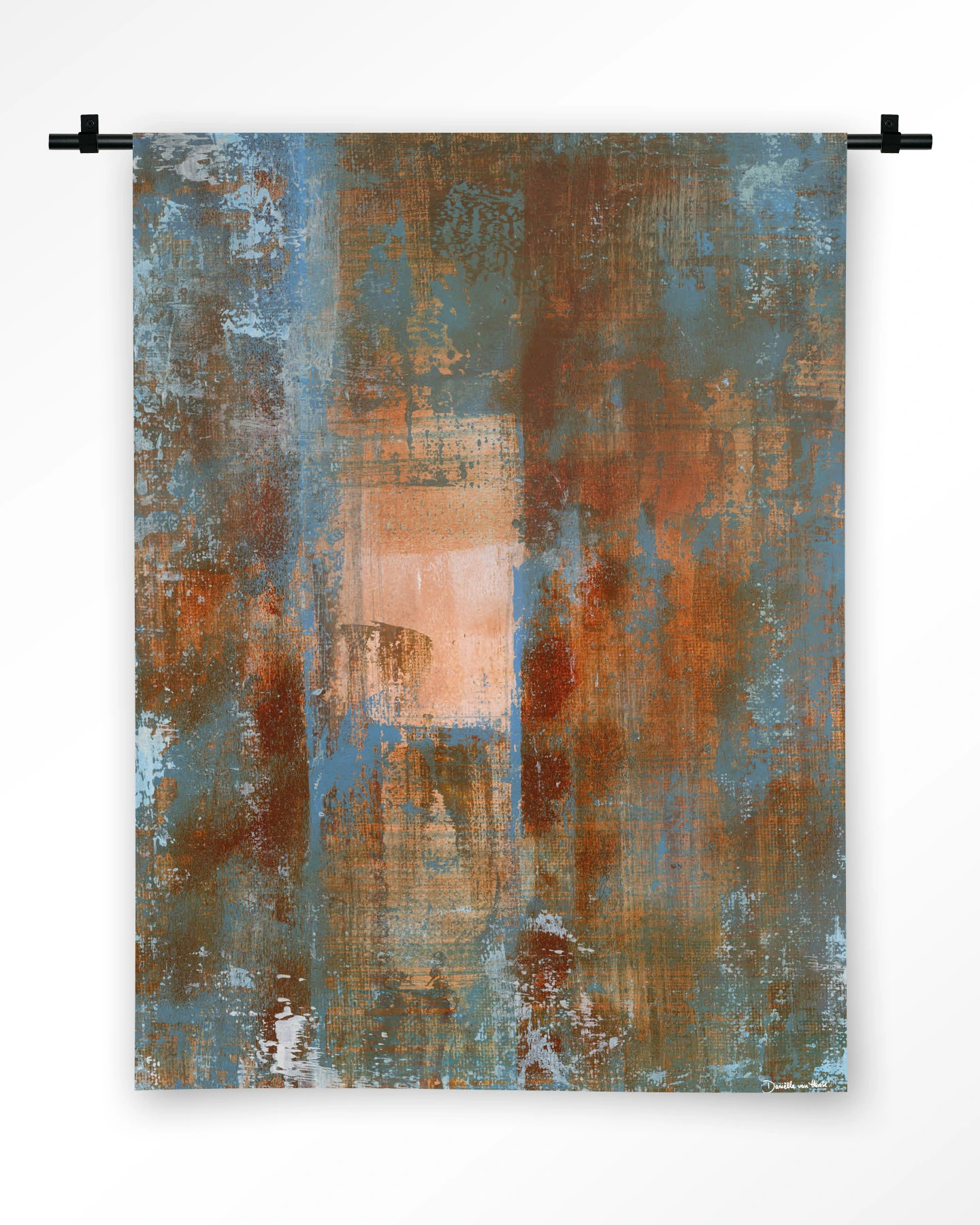 Blue Ocker Abstract 2 - Wandkleed - Afbeelding 9