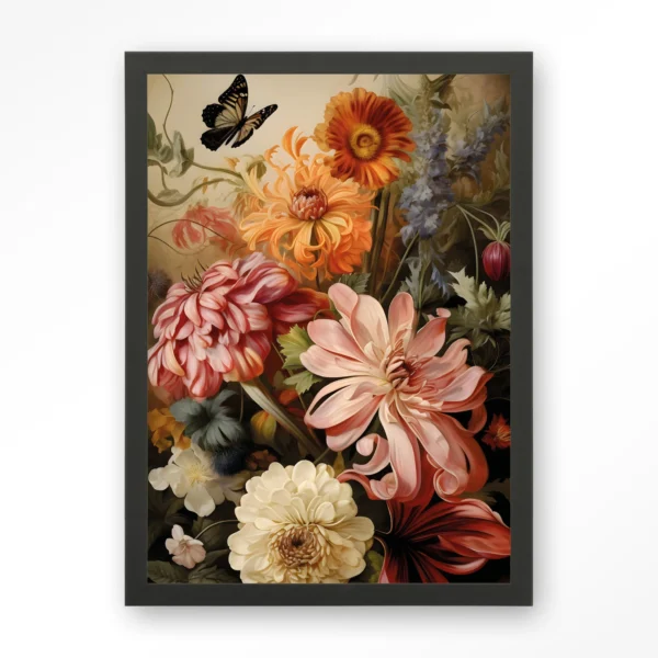 24043-vintage-flowers-art-print-wooden-frame-black Vintage Flowers - Art print