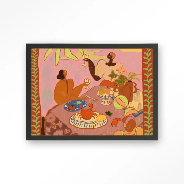 24051-lunch-with-the-ladies-art-print-wooden-frame-black Lunch with the ladies - Art print