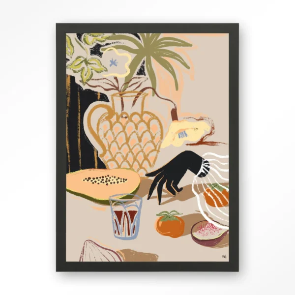 24056-fruitful-spread-art-print-wooden-frame-black Fruitful Spread - Art print