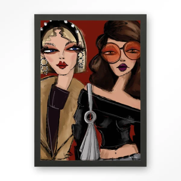 24064-fall-friends-art-print-wooden-frame-black Fall Friends - Art print