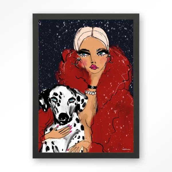 24066-dotted-doggy-art-print-wooden-frame-black Dotted Doggy - Art print