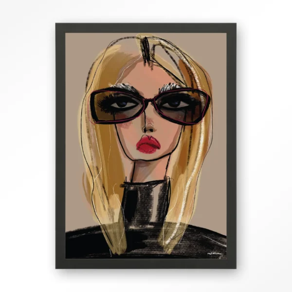 24067-she-knows-art-print-wooden-frame-black She Knows - Art print
