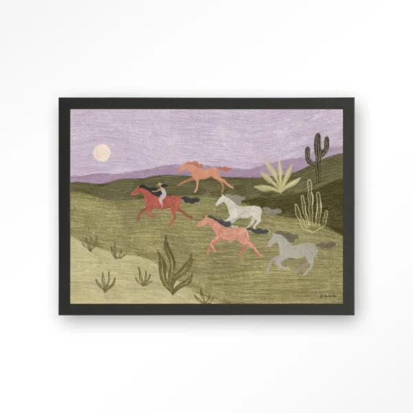 24071-running-horses-art-print-wooden-frame-black Running Horses - Art print