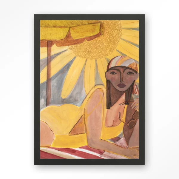 24085-sunflower-sun-art-print-wooden-frame-black Sunflower Sun - Art print
