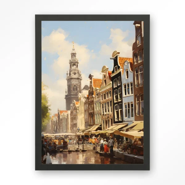24127-amsterdam-art-print-wooden-frame-black Amsterdam - Art print
