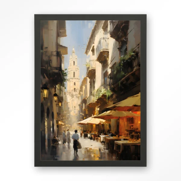 24128-barcelona-art-print-wooden-frame-black Barcelona - Art print