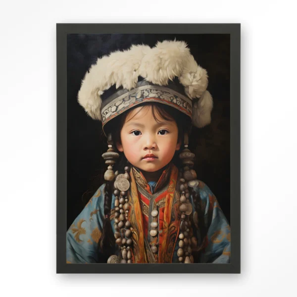 24137-traditional-girl-1-art-print-wooden-frame-black Traditional Child 1 - Art print