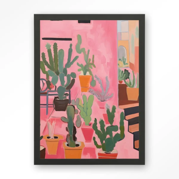 24140-cactus-party-art-print-wooden-frame-black Cactus Party - Art print