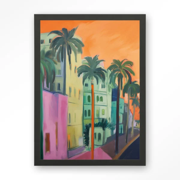 24141-palm-street-art-print-wooden-frame-black Palm Street - Art print