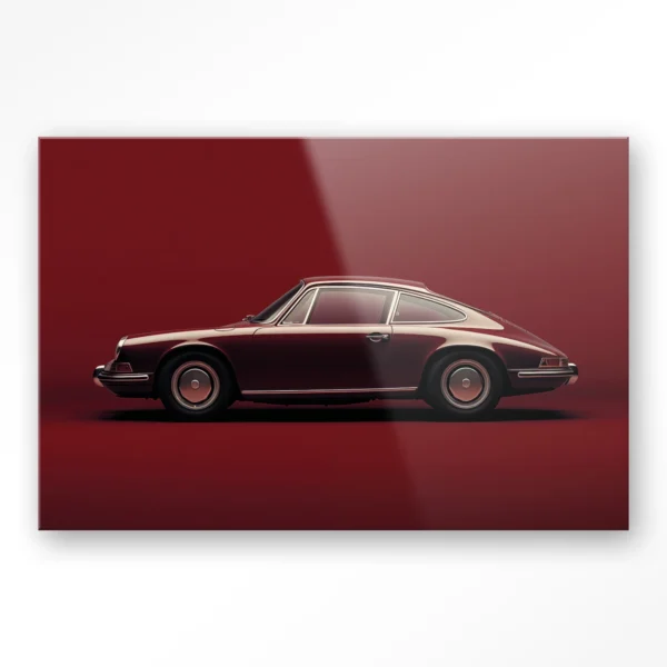 24168-vintage-porsche-red-glas Vintage Porsche Red - Glas