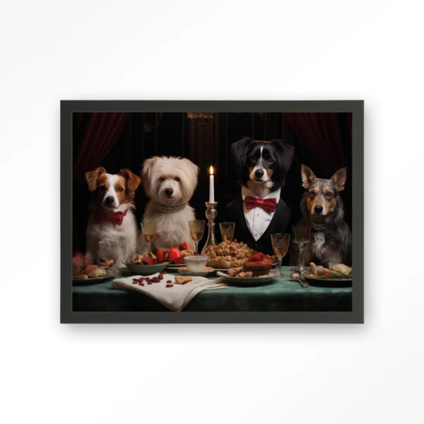 25030-a-dog-dinner-art-print-wooden-frame-black A Dog Dinner - Art print