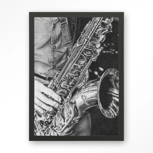 25070-the-man-with-the-sax-art-print-wooden-frame-black The man with the sax - Art print