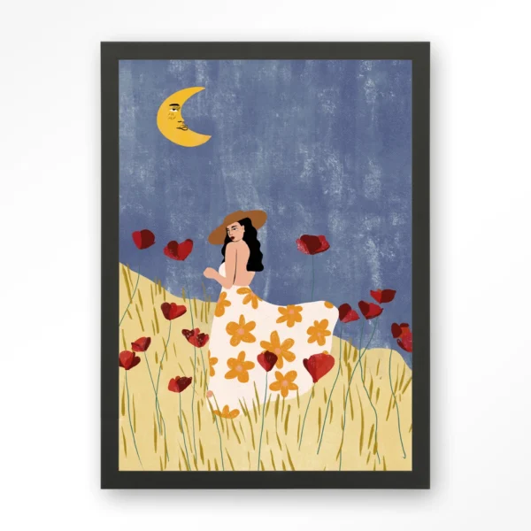 Girl In A Poppyfield - Art print