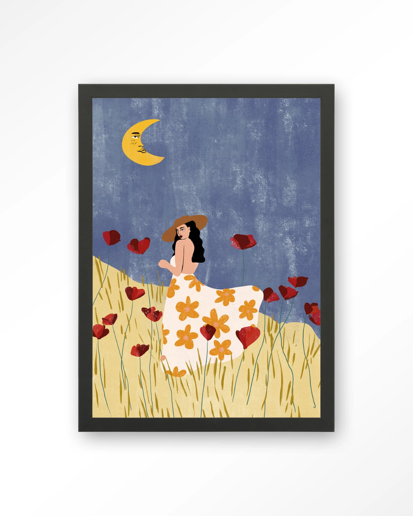 Girl In A Poppyfield - Art print