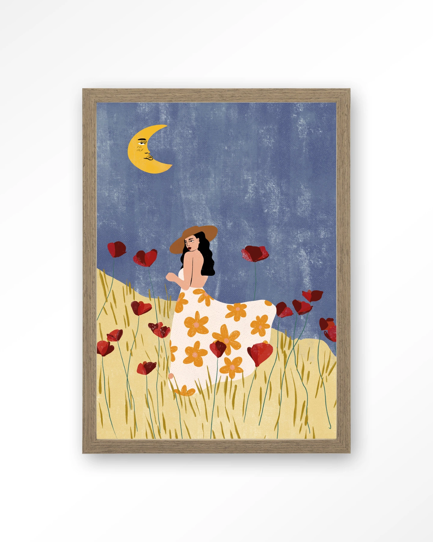 Girl In A Poppyfield - Art print - Afbeelding 2