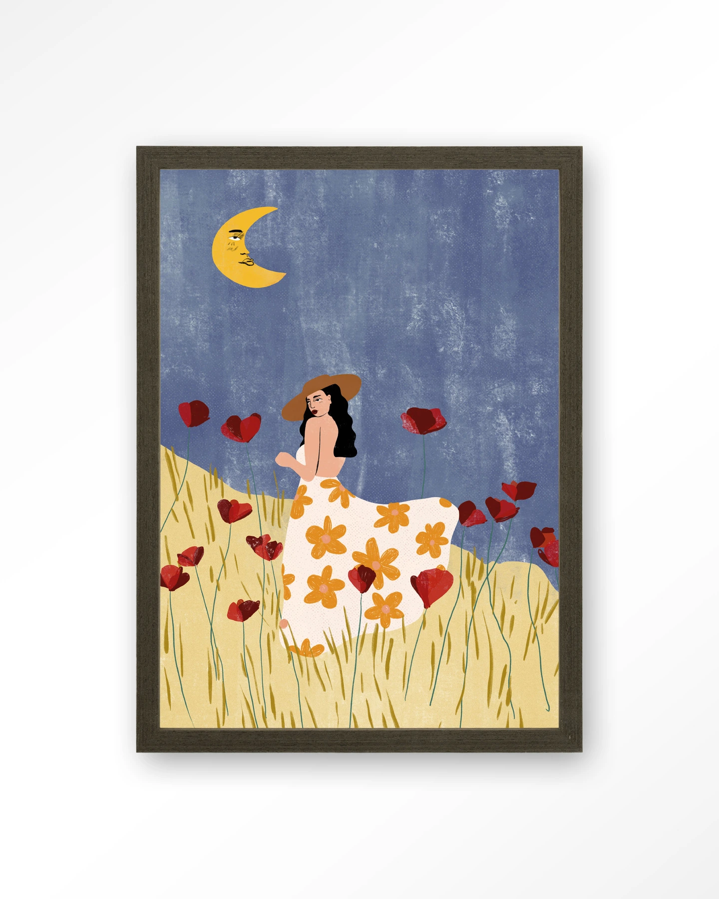 Girl In A Poppyfield - Art print - Afbeelding 3
