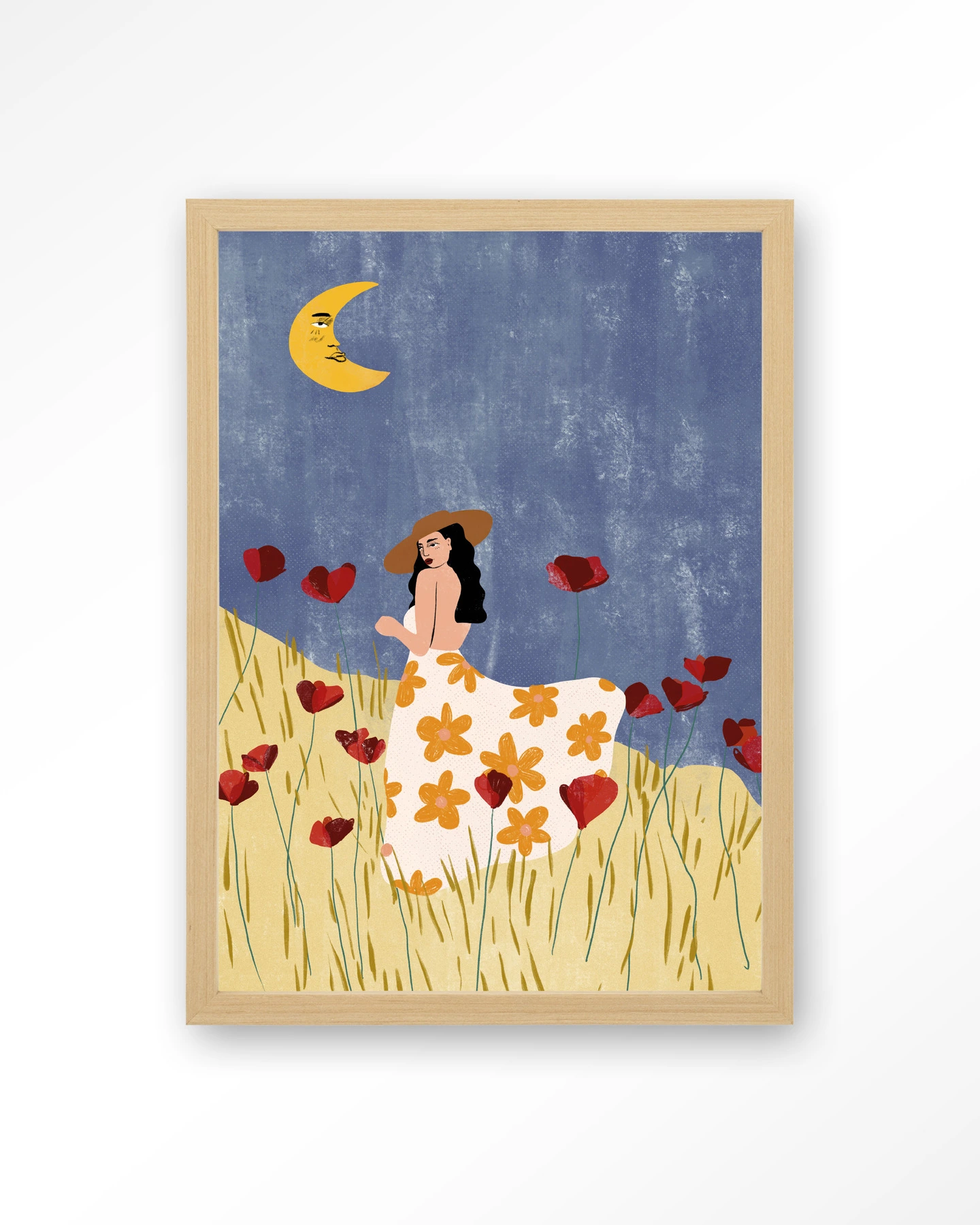 Girl In A Poppyfield - Art print - Afbeelding 4