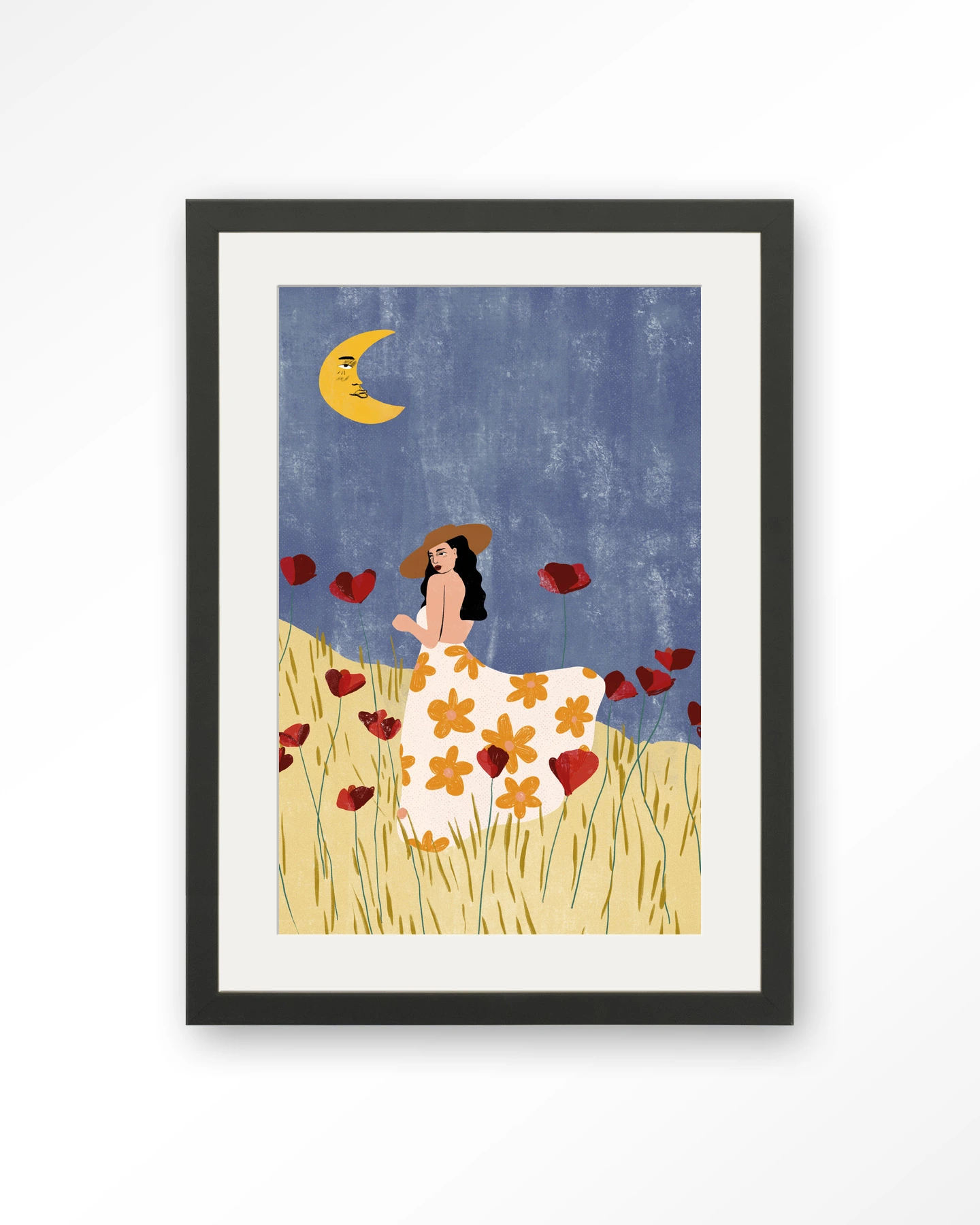 Girl In A Poppyfield - Art print - Afbeelding 5