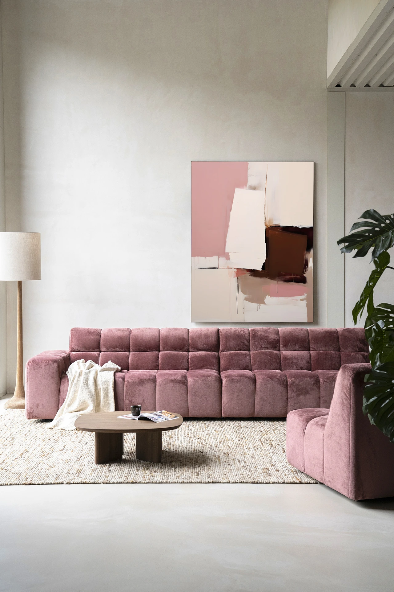 Pink Fields - Wandkleed - Afbeelding 2