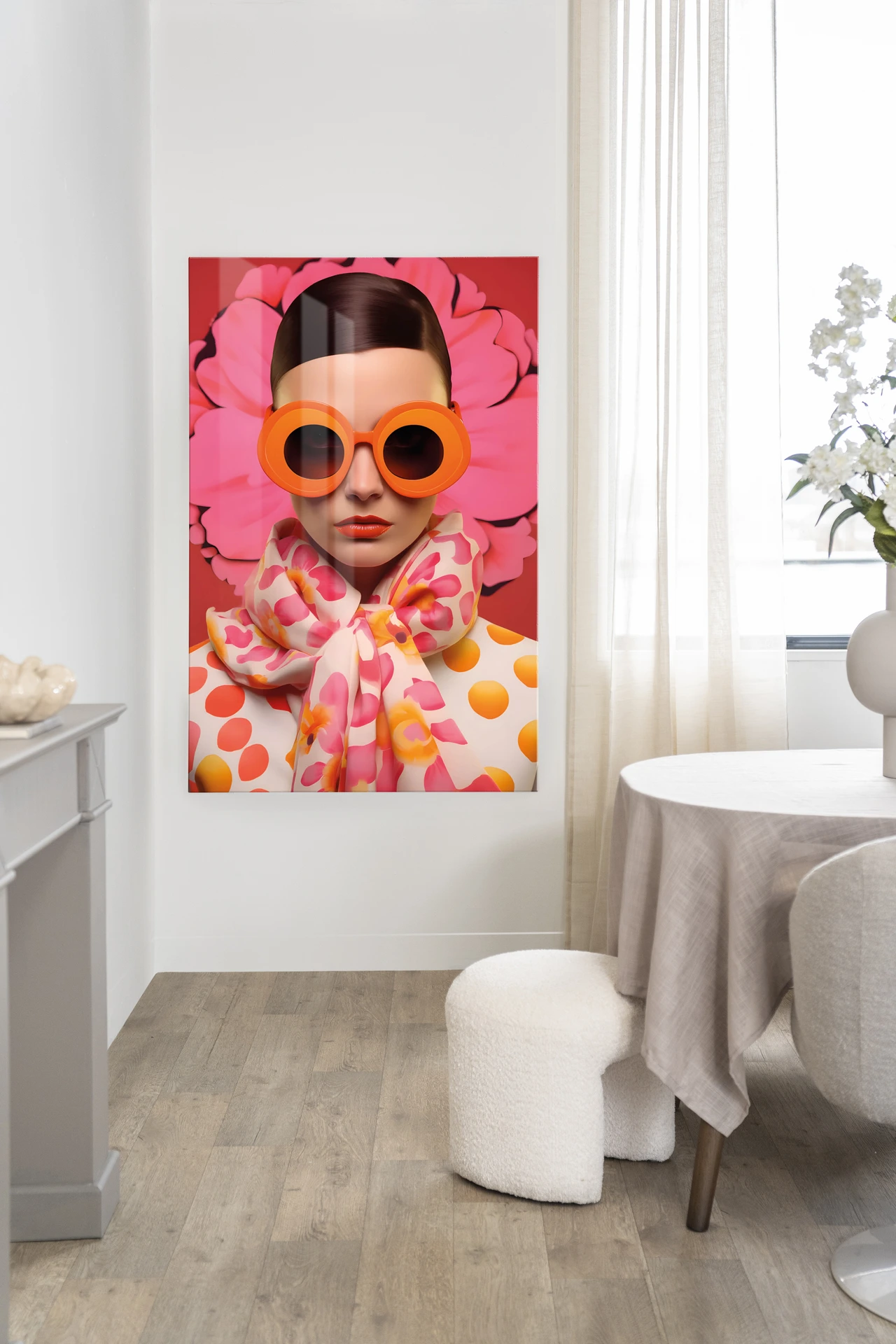 Pink Flower - Glas