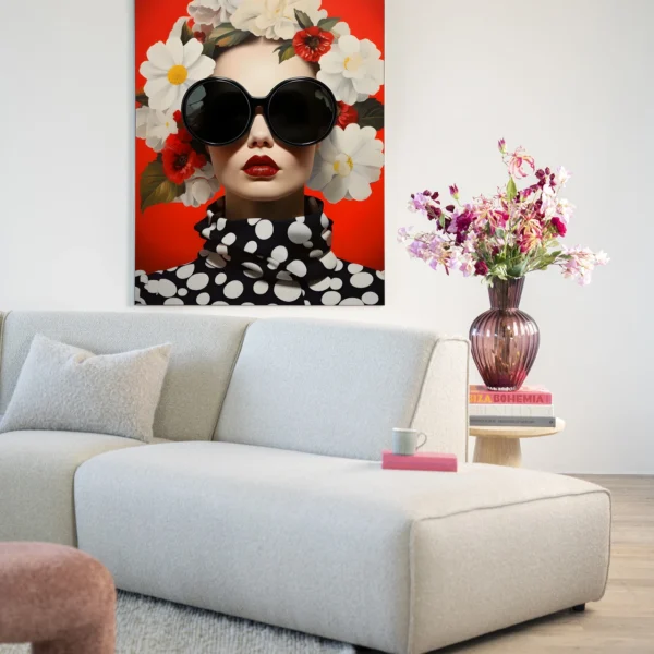 25153-red-flower-wandkleed-frame-12 Red Flower - Wandkleed