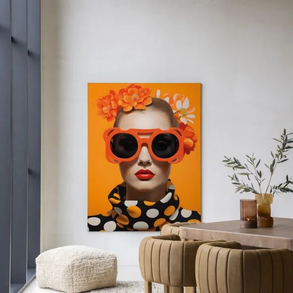 25154-orange-flower-wandkleed-frame-1 Orange Flower - Wandkleed