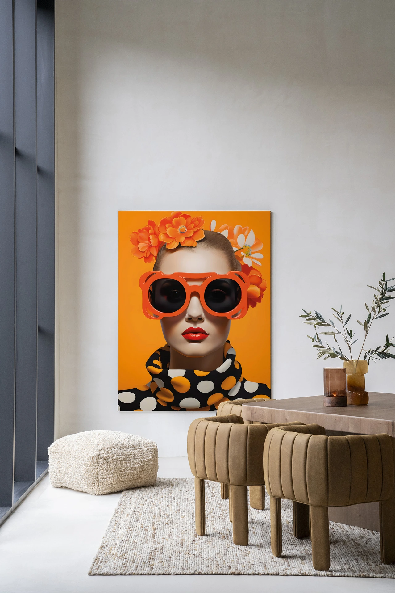 Orange Flower - Wandkleed
