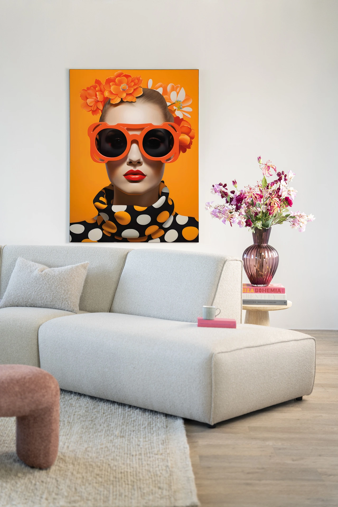 Orange Flower - Wandkleed - Afbeelding 2