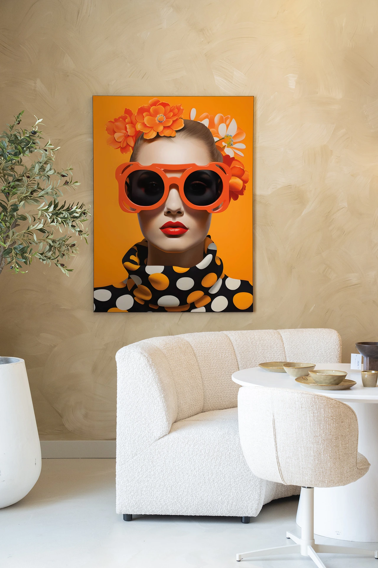 Orange Flower - Wandkleed - Afbeelding 3