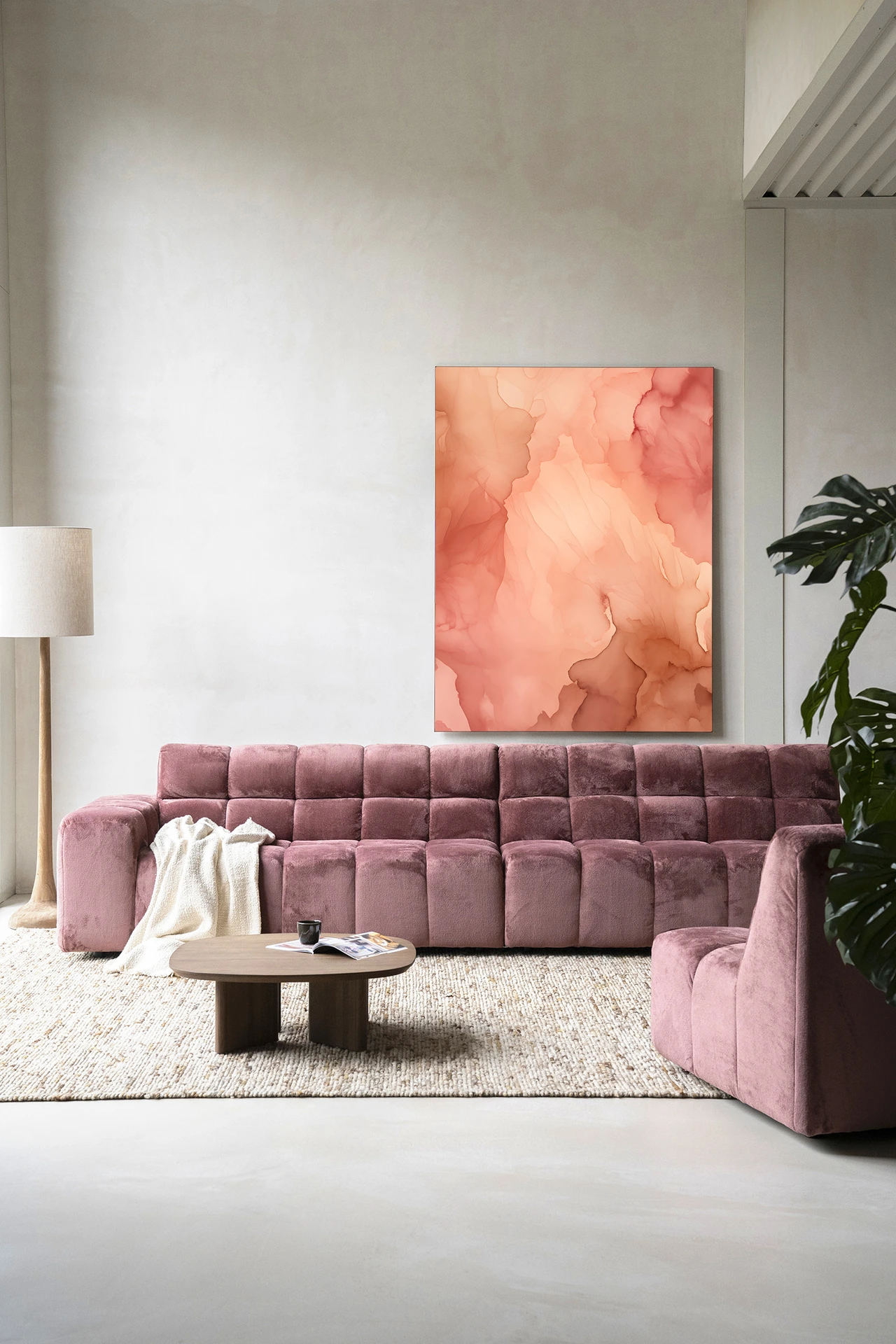 Flowing Pink - Wandkleed - Afbeelding 2