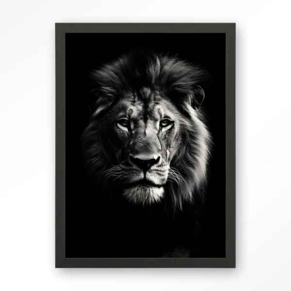25178-might-lion-art-print-wooden-frame-black Mighty Lion - Art print