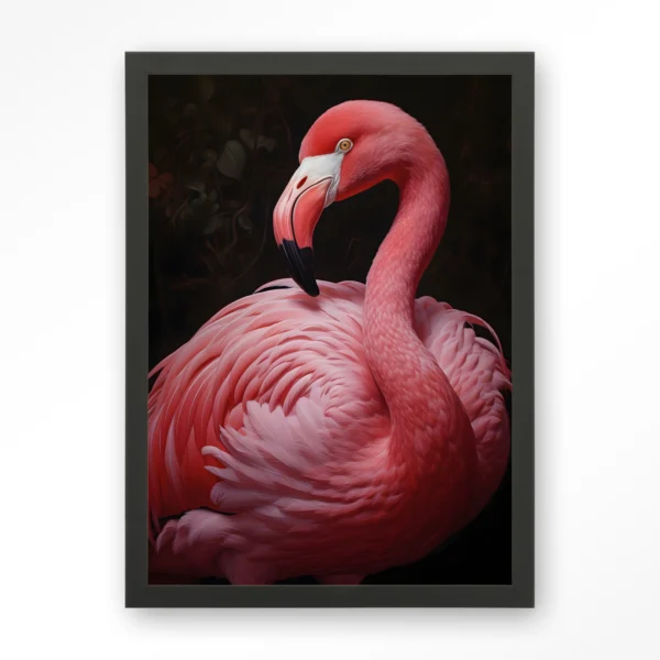 25179-pink-flamingo-art-print-wooden-frame-black Pink Flamingo - Art print