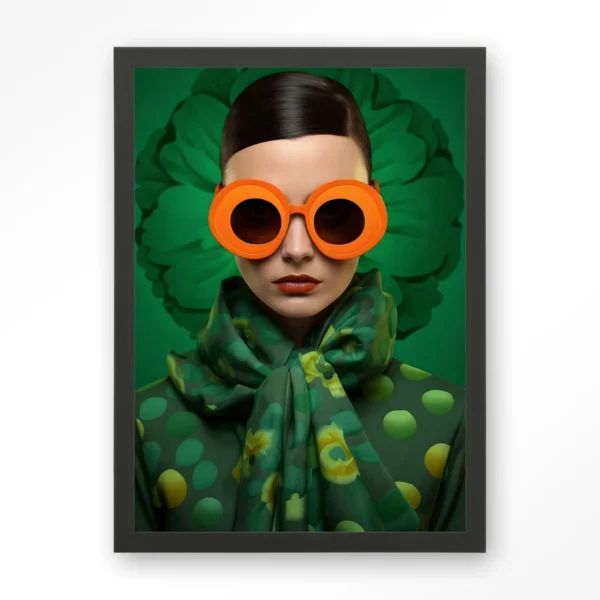 25190-green-flower-art-print-wooden-frame-black Green Flower - Art print