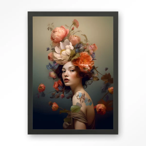 25191-vintage-flower-girl-art-print-wooden-frame-black Vintage Flower Girl - Art print