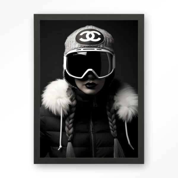 25192-luxury-snow-girl-art-print-wooden-frame-black Luxury Snow Girl - Art print